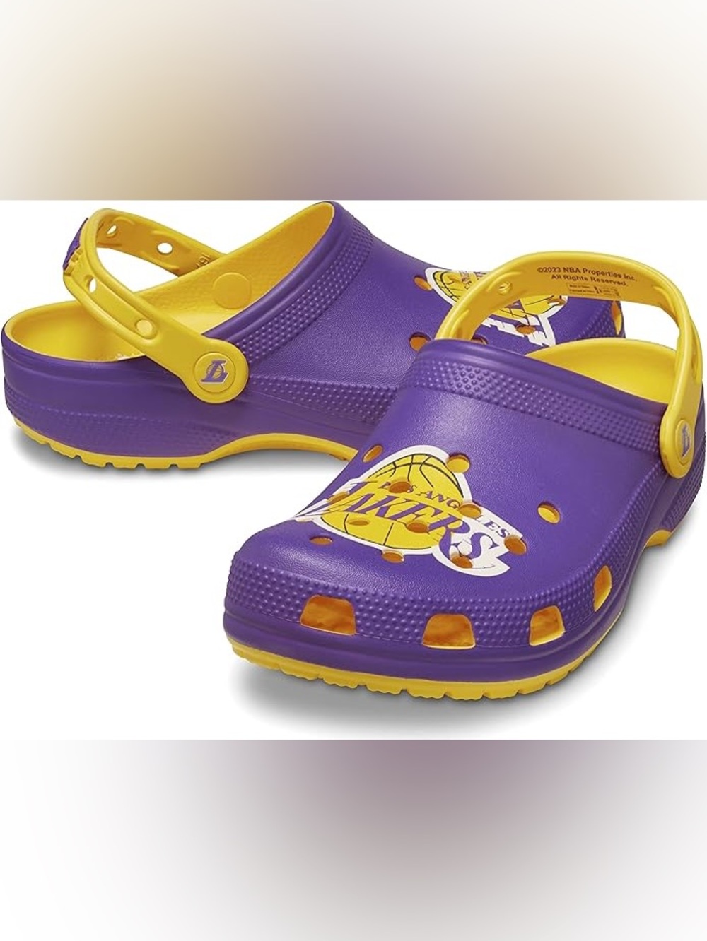 CROCS Los Angeles Lakers Purple and Yellow Classic Clog Sandals